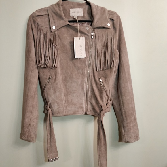Dolls Kill Jackets & Blazers - Suede fringe biker jacket